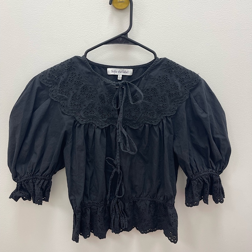 Sofie the Label Eyelet Puff Sleeve Top